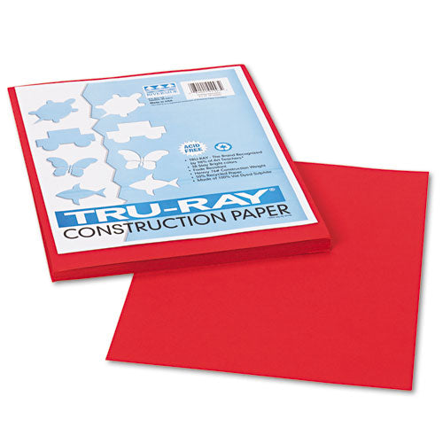 Pacon® wholesale. Tru-ray Construction Paper, 76lb, 9 X 12, Holiday Red, 50-pack. HSD Wholesale: Janitorial Supplies, Breakroom Supplies, Office Supplies.