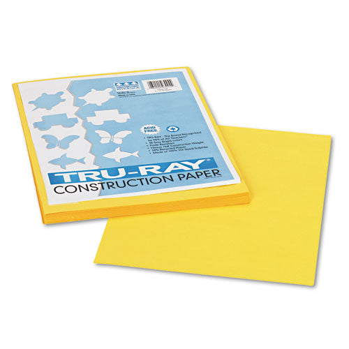 Pacon® wholesale. Tru-ray Construction Paper, 76lb, 9 X 12, Yellow, 50-pack. HSD Wholesale: Janitorial Supplies, Breakroom Supplies, Office Supplies.