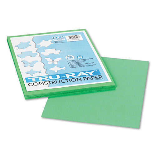 Pacon® wholesale. Tru-ray Construction Paper, 76lb, 9 X 12, Festive Green, 50-pack. HSD Wholesale: Janitorial Supplies, Breakroom Supplies, Office Supplies.