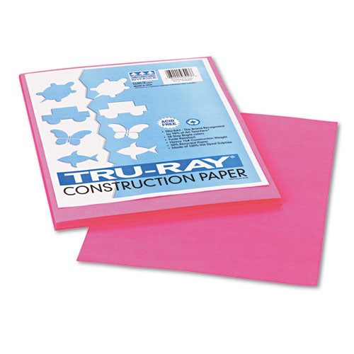 Pacon® wholesale. Tru-ray Construction Paper, 76lb, 9 X 12, Shocking Pink, 50-pack. HSD Wholesale: Janitorial Supplies, Breakroom Supplies, Office Supplies.