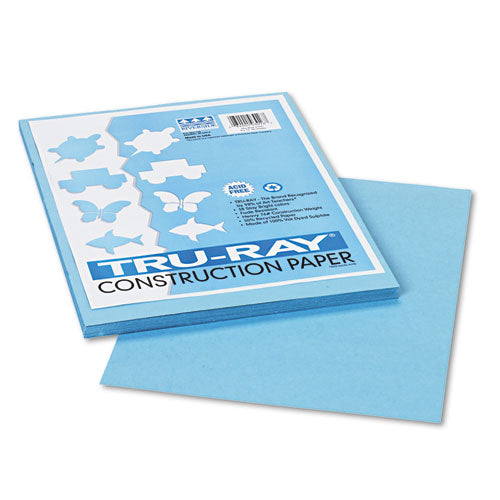 Pacon® wholesale. Tru-ray Construction Paper, 76lb, 9 X 12, Sky Blue, 50-pack. HSD Wholesale: Janitorial Supplies, Breakroom Supplies, Office Supplies.