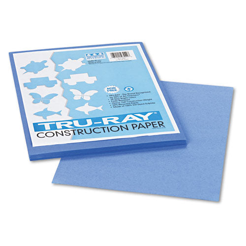 Pacon® wholesale. Tru-ray Construction Paper, 76lb, 9 X 12, Blue, 50-pack. HSD Wholesale: Janitorial Supplies, Breakroom Supplies, Office Supplies.