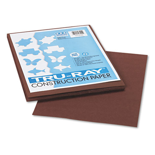 Pacon® wholesale. Tru-ray Construction Paper, 76lb, 9 X 12, Dark Brown, 50-pack. HSD Wholesale: Janitorial Supplies, Breakroom Supplies, Office Supplies.