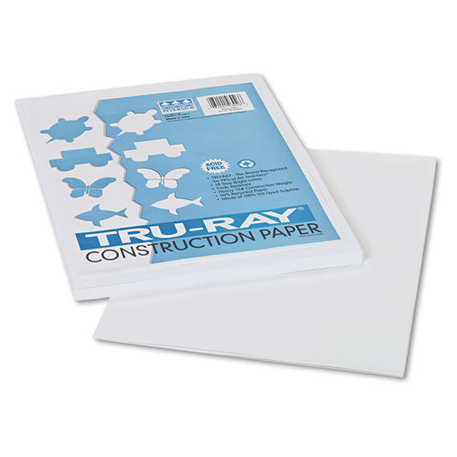 Pacon® wholesale. Tru-ray Construction Paper, 76lb, 9 X 12, White, 50-pack. HSD Wholesale: Janitorial Supplies, Breakroom Supplies, Office Supplies.