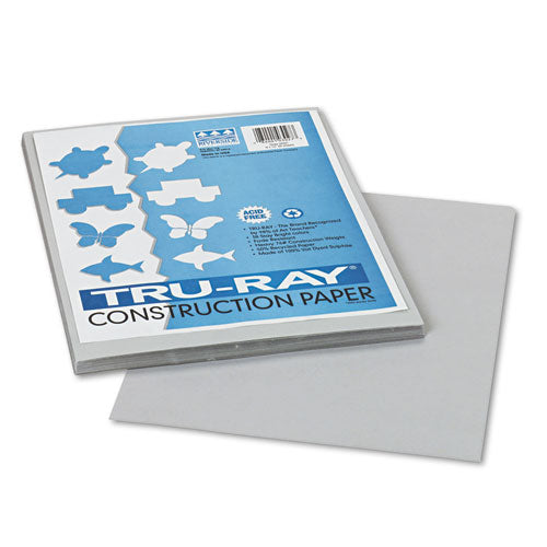 Pacon® wholesale. Tru-ray Construction Paper, 76lb, 9 X 12, Gray, 50-pack. HSD Wholesale: Janitorial Supplies, Breakroom Supplies, Office Supplies.