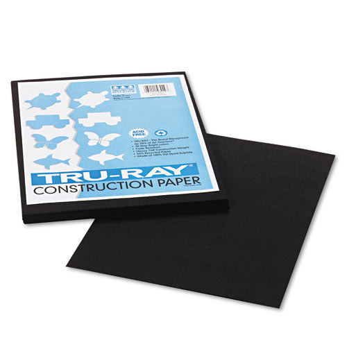 Pacon® wholesale. Tru-ray Construction Paper, 76lb, 9 X 12, Black, 50-pack. HSD Wholesale: Janitorial Supplies, Breakroom Supplies, Office Supplies.