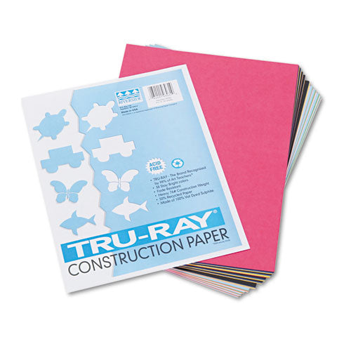 Pacon® wholesale. Tru-ray Construction Paper, 76lb, 9 X 12, Assorted Standard Colors, 50-pack. HSD Wholesale: Janitorial Supplies, Breakroom Supplies, Office Supplies.