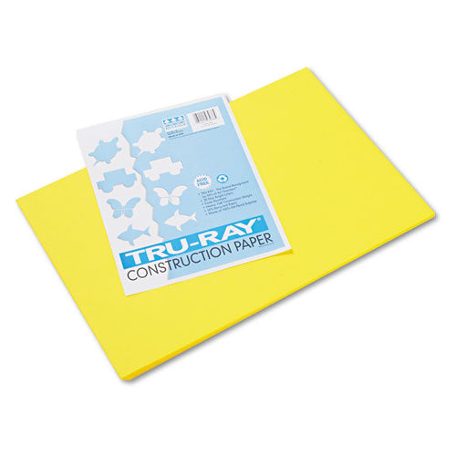 Pacon® wholesale. Tru-ray Construction Paper, 76lb, 12 X 18, Yellow, 50-pack. HSD Wholesale: Janitorial Supplies, Breakroom Supplies, Office Supplies.