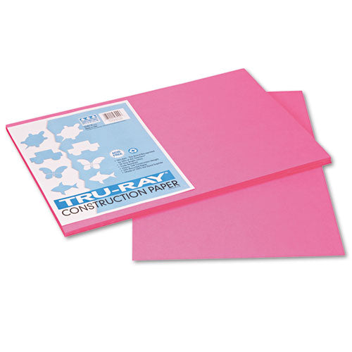 Pacon® wholesale. Tru-ray Construction Paper, 76lb, 12 X 18, Shocking Pink, 50-pack. HSD Wholesale: Janitorial Supplies, Breakroom Supplies, Office Supplies.