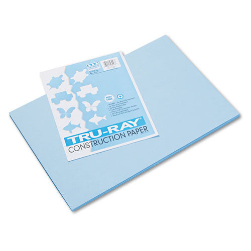 Pacon® wholesale. Tru-ray Construction Paper, 76lb, 12 X 18, Sky Blue, 50-pack. HSD Wholesale: Janitorial Supplies, Breakroom Supplies, Office Supplies.