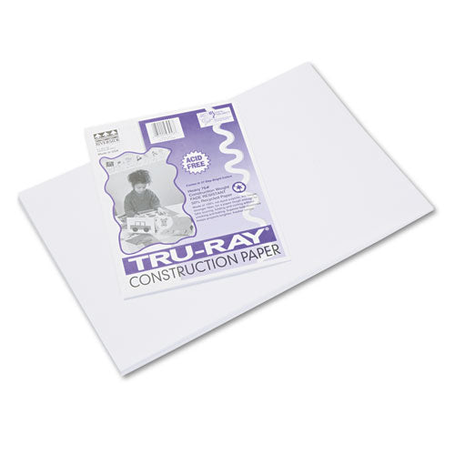 Pacon® wholesale. Tru-ray Construction Paper, 76lb, 12 X 18, White, 50-pack. HSD Wholesale: Janitorial Supplies, Breakroom Supplies, Office Supplies.