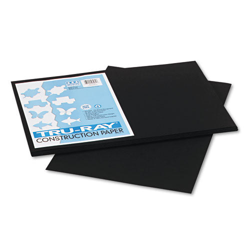 Pacon® wholesale. Tru-ray Construction Paper, 76lb, 12 X 18, Black, 50-pack. HSD Wholesale: Janitorial Supplies, Breakroom Supplies, Office Supplies.