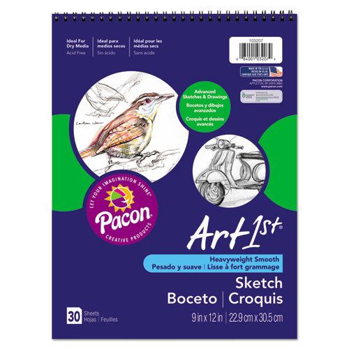 Pacon® wholesale. Art1st Artist's Sketch Book, 80 Lb, 9 X 12, White, 30 Sheets. HSD Wholesale: Janitorial Supplies, Breakroom Supplies, Office Supplies.