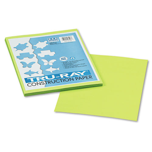 Pacon® wholesale. Tru-ray Construction Paper, 76lb, 9 X 12, Brilliant Lime, 50-pack. HSD Wholesale: Janitorial Supplies, Breakroom Supplies, Office Supplies.