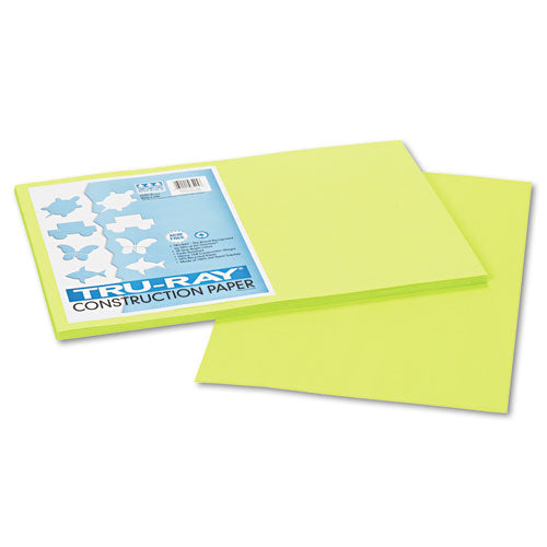 Pacon® wholesale. Tru-ray Construction Paper, 76lb, 12 X 18, Brilliant Lime, 50-pack. HSD Wholesale: Janitorial Supplies, Breakroom Supplies, Office Supplies.
