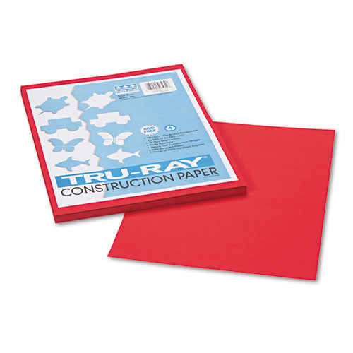 Pacon® wholesale. Tru-ray Construction Paper, 76lb, 9 X 12, Festive Red, 50-pack. HSD Wholesale: Janitorial Supplies, Breakroom Supplies, Office Supplies.