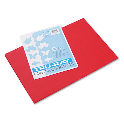 Pacon® wholesale. Tru-ray Construction Paper, 76lb, 12 X 18, Festive Red, 50-pack. HSD Wholesale: Janitorial Supplies, Breakroom Supplies, Office Supplies.