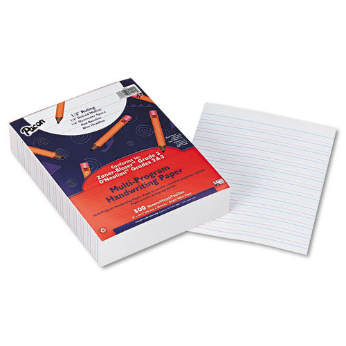 Pacon® wholesale. Multi-program Handwriting Paper, 16 Lb, 1-2" Short Rule, One-sided, 8 X 10.5, 500-pack. HSD Wholesale: Janitorial Supplies, Breakroom Supplies, Office Supplies.