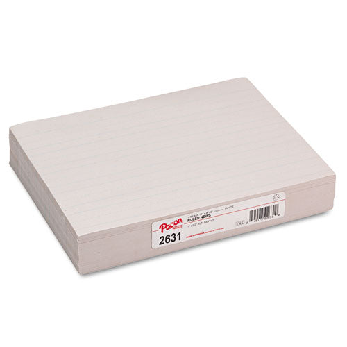 Pacon® wholesale. Skip-a-line Ruled Newsprint Paper, 1" Two-sided Long Rule, 8.5 X 11, 500-pack. HSD Wholesale: Janitorial Supplies, Breakroom Supplies, Office Supplies.