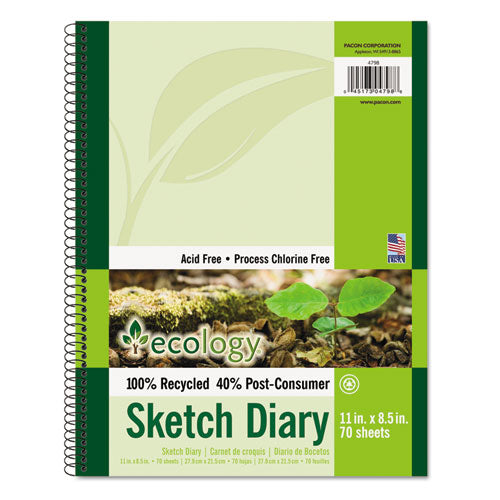 Pacon® wholesale. Ecology Sketch Diary, 60 Lb, 11 X 8.5, White, 70 Sheets. HSD Wholesale: Janitorial Supplies, Breakroom Supplies, Office Supplies.
