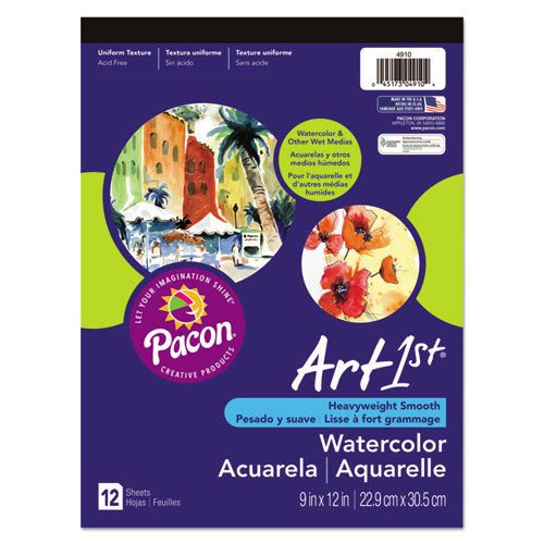 Pacon® wholesale. Artist Watercolor Paper Pad, 90 Lb, 9 X 12, White, 12 Sheets. HSD Wholesale: Janitorial Supplies, Breakroom Supplies, Office Supplies.