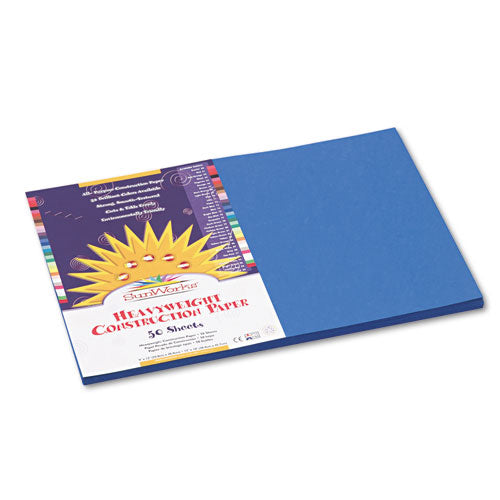 SunWorks® wholesale. Construction Paper, 58lb, 12 X 18, Bright Blue, 50-pack. HSD Wholesale: Janitorial Supplies, Breakroom Supplies, Office Supplies.