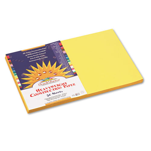 SunWorks® wholesale. Construction Paper, 58lb, 12 X 18, Yellow, 50-pack. HSD Wholesale: Janitorial Supplies, Breakroom Supplies, Office Supplies.