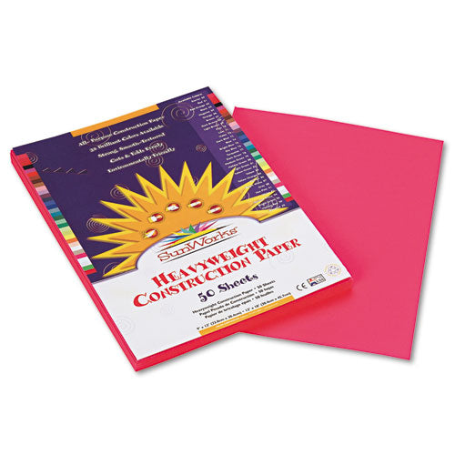 SunWorks® wholesale. Construction Paper, 58lb, 9 X 12, Hot Pink, 50-pack. HSD Wholesale: Janitorial Supplies, Breakroom Supplies, Office Supplies.