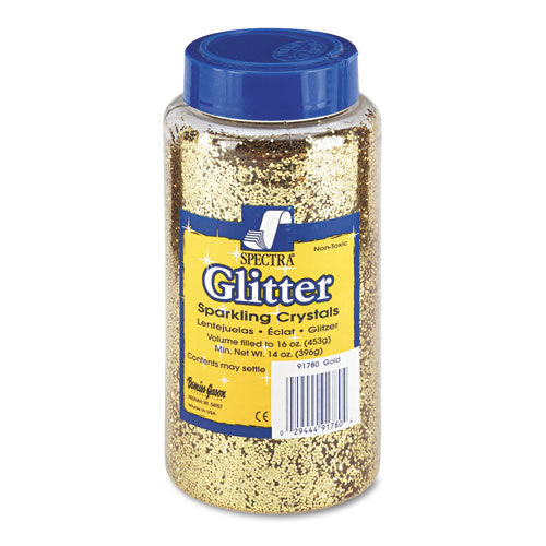 Pacon® wholesale. Spectra Glitter, .04 Hexagon Crystals, Gold, 16 Oz Shaker-top Jar. HSD Wholesale: Janitorial Supplies, Breakroom Supplies, Office Supplies.