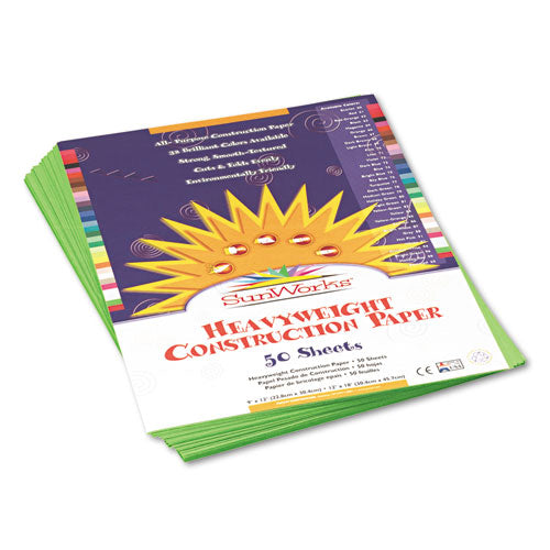 SunWorks® wholesale. Construction Paper, 58lb, 9 X 12, Bright Green, 50-pack. HSD Wholesale: Janitorial Supplies, Breakroom Supplies, Office Supplies.
