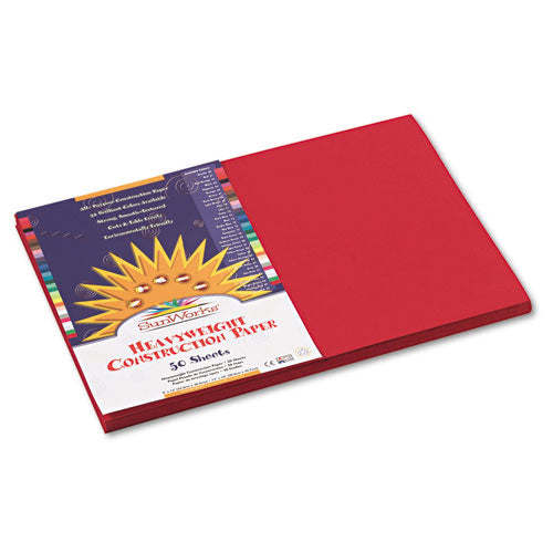 SunWorks® wholesale. Construction Paper, 58lb, 12 X 18, Holiday Red, 50-pack. HSD Wholesale: Janitorial Supplies, Breakroom Supplies, Office Supplies.