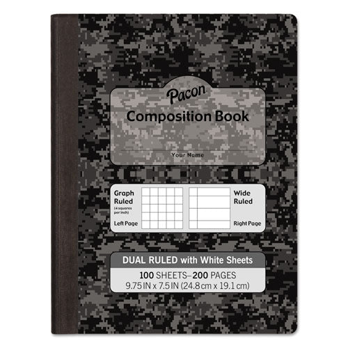 Pacon® wholesale. Composition Book, Wide-legal Rule, Black Cover, 9.75 X 7.5, 100 Sheets. HSD Wholesale: Janitorial Supplies, Breakroom Supplies, Office Supplies.