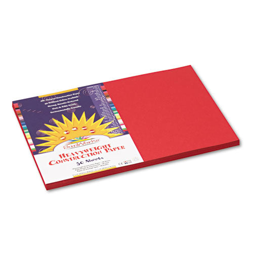 SunWorks® wholesale. Construction Paper, 58lb, 12 X 18, Red, 50-pack. HSD Wholesale: Janitorial Supplies, Breakroom Supplies, Office Supplies.