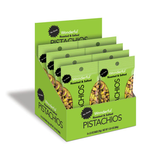 Paramount Farms® wholesale. Wonderful Pistachios, Dry Roasted And Salted, 2.5 Oz, 8-box. HSD Wholesale: Janitorial Supplies, Breakroom Supplies, Office Supplies.