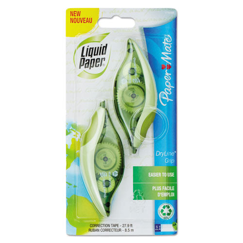 Paper Mate® Liquid Paper® wholesale. Dryline Grip Correction Tape, Recycled Dispenser, 1-5" X 335", 2-pack. HSD Wholesale: Janitorial Supplies, Breakroom Supplies, Office Supplies.