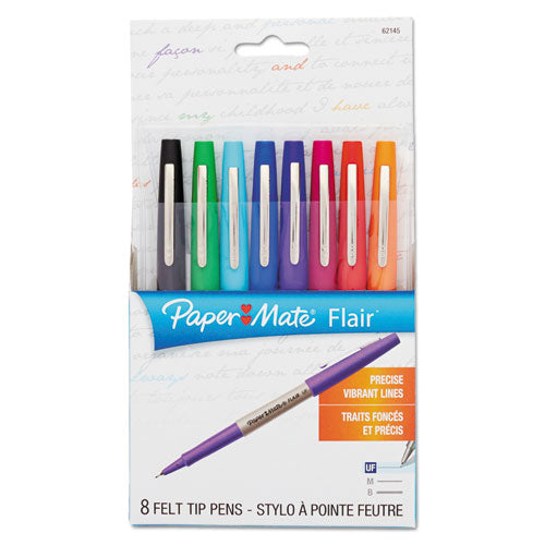 Paper Mate® wholesale. Flair Felt Tip Stick Porous Point Marker Pen, 0.4mm, Assorted Ink-barrel, 8-set. HSD Wholesale: Janitorial Supplies, Breakroom Supplies, Office Supplies.