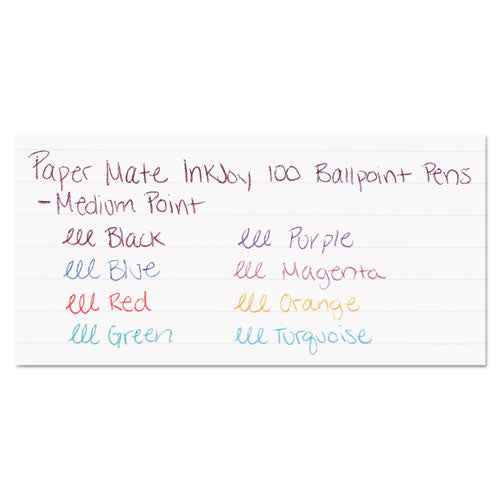 Paper Mate® wholesale. Inkjoy 100 Stick Ballpoint Pen, Medium 1mm, Assorted Ink-barrel, 8-set. HSD Wholesale: Janitorial Supplies, Breakroom Supplies, Office Supplies.