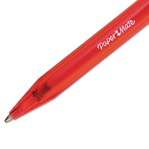 Paper Mate® wholesale. Inkjoy 100 Rt Retractable Ballpoint Pen, Medium 1mm, Red Ink-barrel, Dozen. HSD Wholesale: Janitorial Supplies, Breakroom Supplies, Office Supplies.