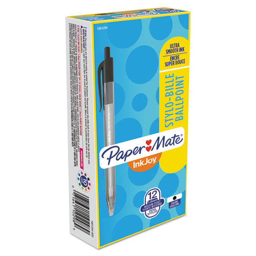 Paper Mate® wholesale. Inkjoy 100 Rt Retractable Ballpoint Pen, Medium 1mm, Black Ink-barrel, Dozen. HSD Wholesale: Janitorial Supplies, Breakroom Supplies, Office Supplies.