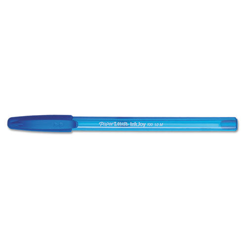 Paper Mate® wholesale. Inkjoy 100 Stick Ballpoint Pen, Medium 1mm, Blue Ink-barrel, Dozen. HSD Wholesale: Janitorial Supplies, Breakroom Supplies, Office Supplies.