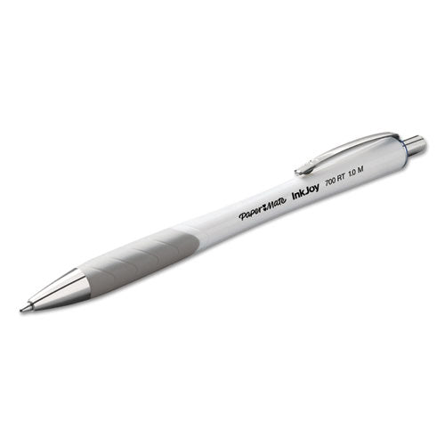 Paper Mate® wholesale. Inkjoy 700 Rt Retractable Ballpoint Pen, 1mm, Blue Ink, White-blue Barrel, Dozen. HSD Wholesale: Janitorial Supplies, Breakroom Supplies, Office Supplies.