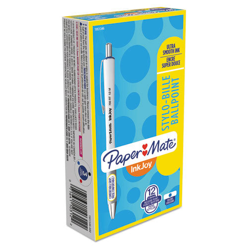 Paper Mate® wholesale. Inkjoy 700 Rt Retractable Ballpoint Pen, 1mm, Blue Ink, White-blue Barrel, Dozen. HSD Wholesale: Janitorial Supplies, Breakroom Supplies, Office Supplies.