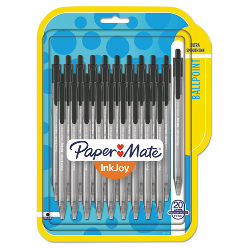 Paper Mate® wholesale. Inkjoy 100 Rt Retractable Ballpoint Pen, Medium 1mm, Black Ink-barrel, 20-pack. HSD Wholesale: Janitorial Supplies, Breakroom Supplies, Office Supplies.