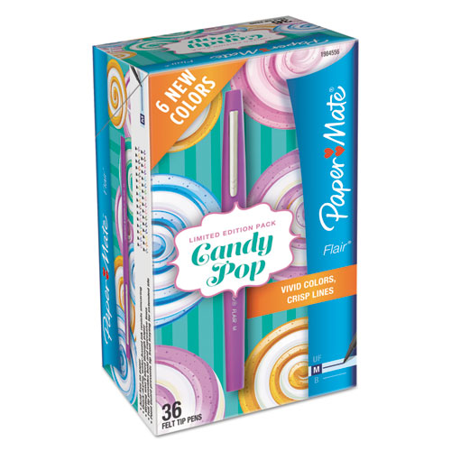 Paper Mate® wholesale. Flair Candy Pop Stick Porous Point Pen, 0.7mm, Assorted Ink-barrel, 36-pack. HSD Wholesale: Janitorial Supplies, Breakroom Supplies, Office Supplies.
