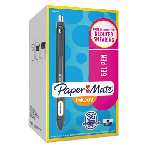 Paper Mate® wholesale. Inkjoy Retractable Gel Pen, Medium 0.7mm, Black Ink-barrel, 36-pack. HSD Wholesale: Janitorial Supplies, Breakroom Supplies, Office Supplies.