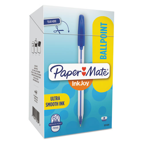 Paper Mate® wholesale. Inkjoy 50st Stick Ballpoint Pen, 1mm, Blue Ink, White-blue Barrel, 60-pack. HSD Wholesale: Janitorial Supplies, Breakroom Supplies, Office Supplies.