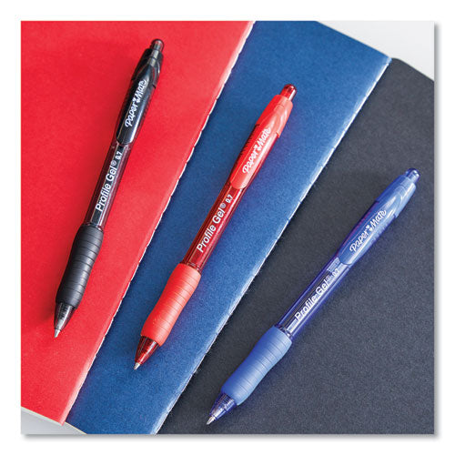 Paper Mate® wholesale. Profile Retractable Gel Pen, Medium 0.7 Mm, Red Ink, Translucent Red Barrel, Dozen. HSD Wholesale: Janitorial Supplies, Breakroom Supplies, Office Supplies.