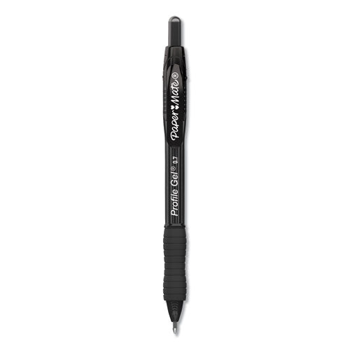 Paper Mate® wholesale. Profile Retractable Gel Pen, Medium 0.7 Mm, Black Ink, Translucent Black Barrel, Dozen. HSD Wholesale: Janitorial Supplies, Breakroom Supplies, Office Supplies.