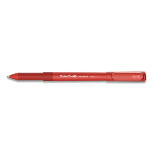 Paper Mate® wholesale. Write Bros. Grip Ballpoint Pen, Medium, 1 Mm, Red Ink-barrel, Dozen. HSD Wholesale: Janitorial Supplies, Breakroom Supplies, Office Supplies.