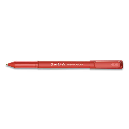 Paper Mate® wholesale. Write Bros. Ballpoint Pen, Fine 0.8 Mm, Red Ink-barrel, Dozen. HSD Wholesale: Janitorial Supplies, Breakroom Supplies, Office Supplies.